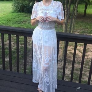 Gorgeous White Lace Maxi Dress